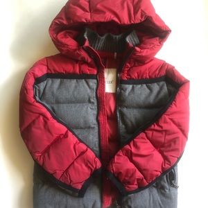 Moncler Red and Grey Boys Jacket. Size 5Y